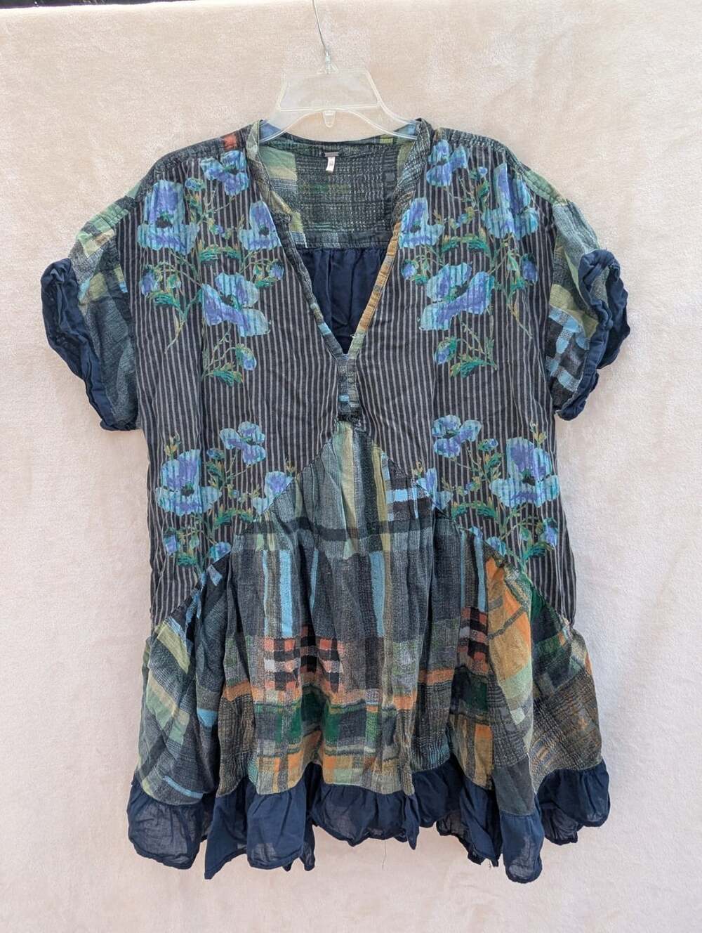 Free People Women's Agnes Oversized Patchwork Dress In Spring Combo